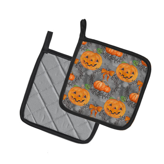 Caroline's Treasures BB7521PTHD Watecolor Halloween Pumpkins Pair of Pot Holders, 7.5HX7.5W, Multicolor