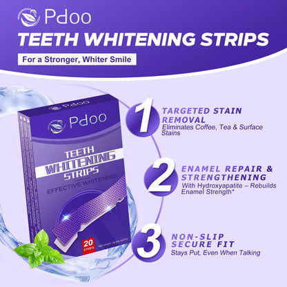 Purple Teeth Whitening Strip 20 Non-Slip Strips - Whitening for Teeth Sensitive, Professional Teeth Whitening Strips, Fast Remove Smoking, Coffee, Wine Stains, Teeth Whitening Kit Pack 🍁 All In One Marketplace Canada
