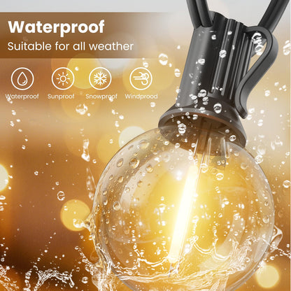 RTTY Outdoor String Lights Patio Light for Outside Waterproof G40 Shatterproof LED Bulbs, Dimmable Hanging Connectable Globe Lighting for Bistro, Backyard, Cafe, Porch, 2700K, 50 FT 26pcs 🍁 All In One Marketplace Canada