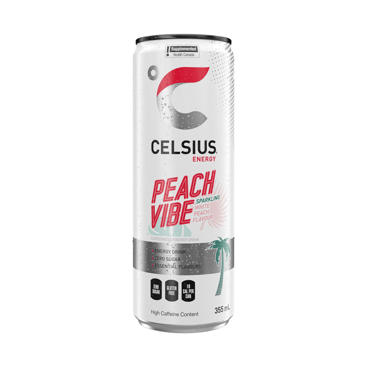 CELSIUS Sparkling Peach Vibe, Zero Sugar Energy Drink, 355ml (Pack of 12) 🍁 All In One Marketplace Canada