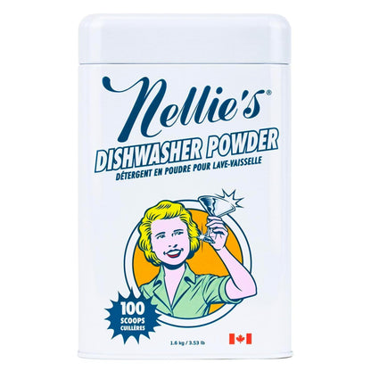 Nellie's Dishwasher Powder - 100 Load - Plant-Based Dishwasher Detergent - Septic Safe, Fragrance-Free - Easily Penetrates Grease & Food Particles - Phosphate-Free - (Made in Canada) 🍁 All In One Marketplace Canada