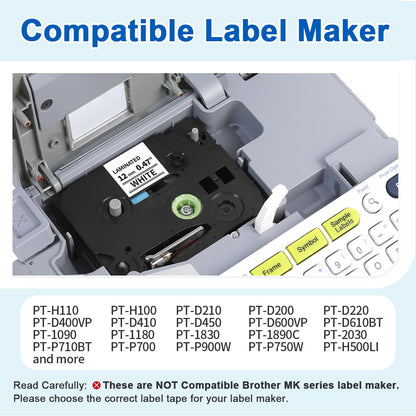 10 Pack Replace for Brother TZe-231 P Touch Label Maker Tape TZe TZ Tape 12mm 0.47 Laminated White TZe231 Compatible with Brother Ptouch PTH110 PT-D210 PTD600 PTD400AD PT-1290 Label Makers 🍁 All In One Marketplace Canada
