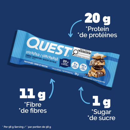 Quest Nutrition Overload Protein Bar, Cookie Commotion Flavour, Protein Bars, Gluten Free, 12ct 🍁 All In One Marketplace Canada