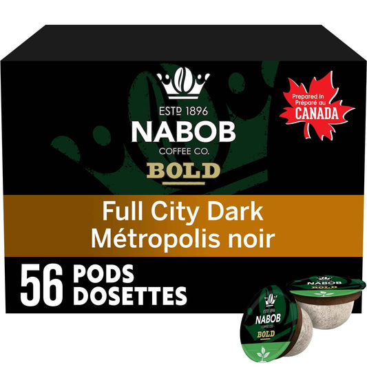 Nabob Bold Full City Dark 100% Compostable Pods, 56 Pods 🍁 All In One Marketplace Canada