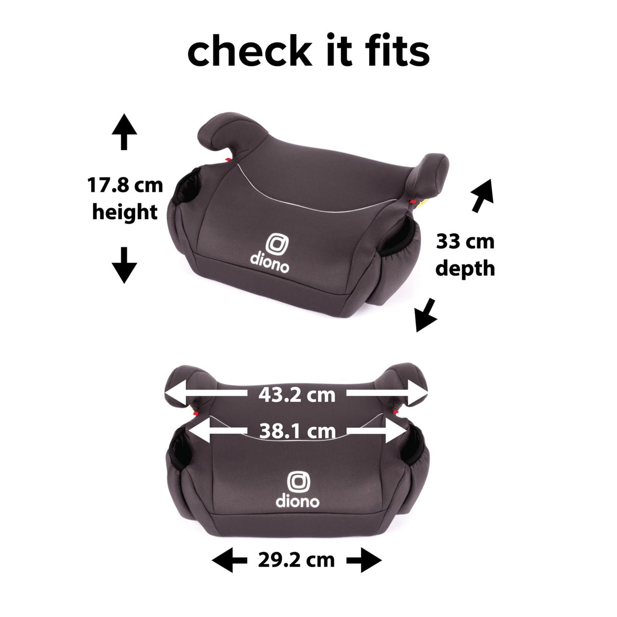 Diono Solana 2022, No Latch, Pack of 2 Backless Booster Car Seats, Lightweight, Machine Washable Covers, Cup Holders, Black Charcoal 🍁 All In One Marketplace Canada