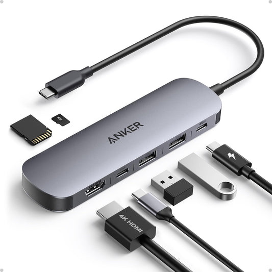 Anker USB C Hub, 7-in-1 Multi-Port USB Adapter for Laptops, 4K@60Hz USB C to HDMI Splitter, 85W Max Power Delivery, 3xUSBA & C 3.0 Data Ports, SD/TF Card, for Type C Devices (Charger Not Included) 🍁 All In One Marketplace Canada