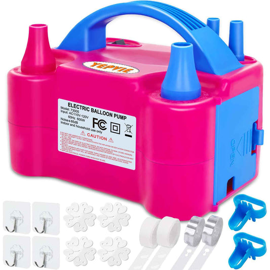 YEPVIE Electric Balloon Pump, Portable 2 Modes Balloon Blower Machine with 14 Ballon Arch Kits, Air Pump for Baloon, Balloon Inflator for Party Decoration 🍁 All In One Marketplace Canada