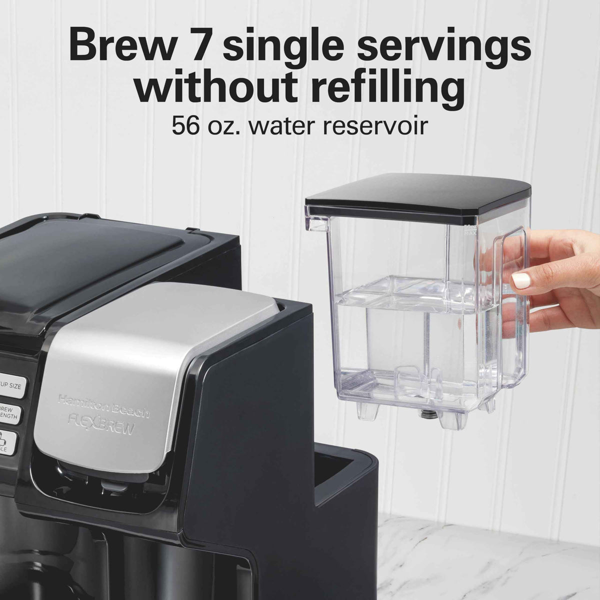 Hamilton Beach FlexBrew Trio 3-Way Coffee Maker, Single Serve & 12 Cup Drip Coffee Maker, Pod & Ground Coffee Compatible, Fast Brewing, Programmable, 56 oz Reservoir, Black (49902C) 🍁 All In One Marketplace Canada