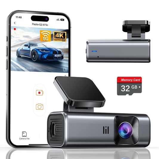 galphi 4K Dash Cam Front, Built-in 5G WiFi, 32GB Card Included, Dash Camera for Cars, Mini Dashcam for Cars with Loop Recording, G-Sensor, 24 Hours Parking Monitor, APP, Support 256GB Max 🍁 All In One Marketplace Canada
