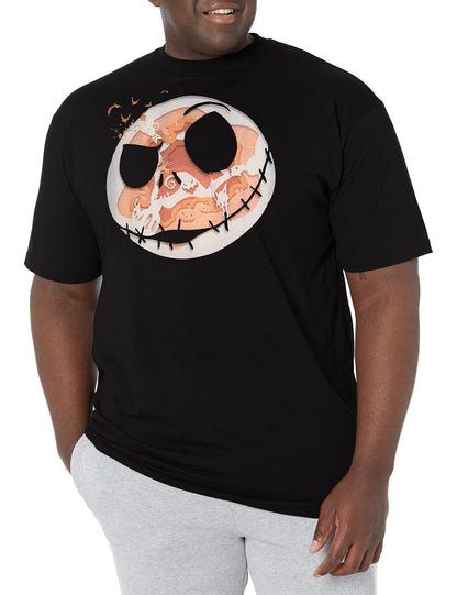 Disney Big & Tall The Nightmare Before Christmas Paper Halloween Men's Tops Short Sleeve Tee Shirt, Black, Large Big Tall