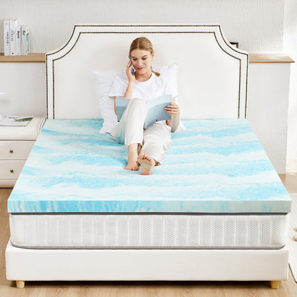 Sweetcrispy 3 Inch Twin XL Memory Foam Mattress Topper, Blue 🍁 All In One Marketplace Canada