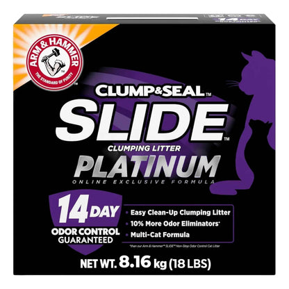 Arm & Hammer Platinum Clumping Cat Litter, 2x Longer Odour Control, Multi-Cat Clay, Ultimate 14-Day Freshness, Extra Oduor Eliminators, Effortless Clean, Dust-Free, Heavy-Duty Clumping, 8.16kg 🍁 All In One Marketplace Canada