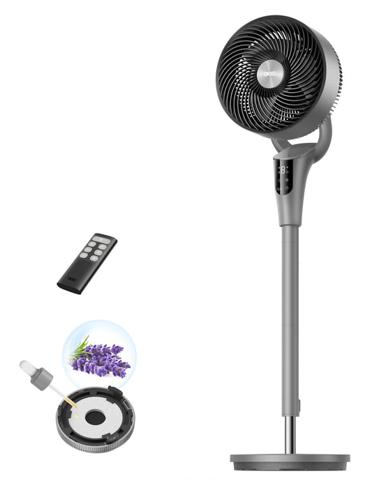 DREO Fan for Bedroom, 90° Oscillating Standing Fan, 20dB Quiet, 90ft Pedestal Fans for Room Office, DC Motor, 8+H Speeds, 3 Modes, 38-42'' Adjustable Height, Remote, 8H Timer, 105° Manual Vertical 🍁 All In One Marketplace Canada