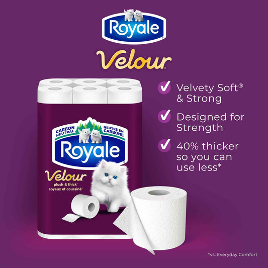 Royale Velour Toilet Paper, 48 Equal 96 Rolls, 142 Bathroom Tissues per roll 🍁 All In One Marketplace Canada