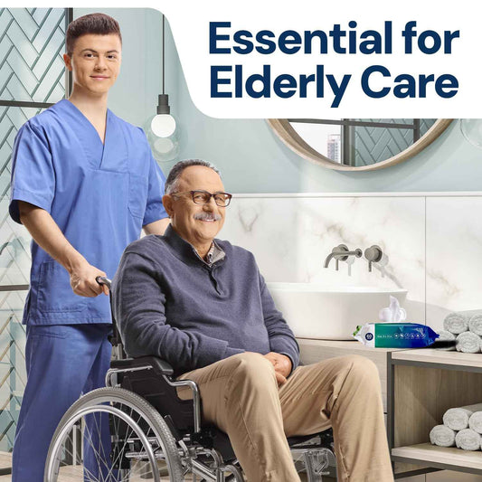 Adult Wipes For Elderly - 8"x13" 720ct (12 Packs of 60) Huge & Soft Non-Flushable Body Wipes for Adults Bathing No-Rinse - Incontinence Disposable Washcloths, Vitamin E & Aloe Infused 🍁 All In One Marketplace Canada