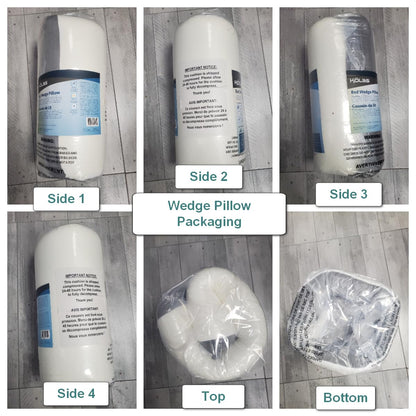 Kӧlbs Bed Wedge Pillow with Memory Foam Top Chic Jacquard Grey and White Cover (7.5" Height) 🍁 All In One Marketplace Canada