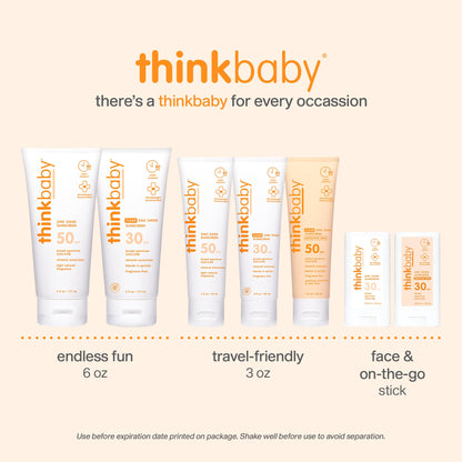 Thinkbaby SPF 50 plus Baby Mineral Sunscreen – Safe, Natural Sunblock for Babies - Water Resistant – Broad Spectrum – Baby Sunscreen Lotion, 3 Oz/89ml 🍁 All In One Marketplace Canada