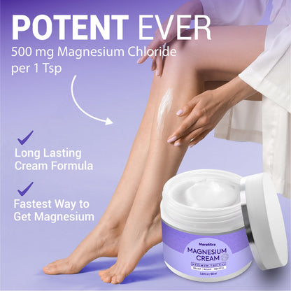 Magnesium Cream for Sleep & Muscle Relief: Topical Night Calming & Deep Relaxation - Restless Cramps Leg & Joint Care Lotion - Lavender 3.38 Fl. Oz. 🍁 All In One Marketplace Canada