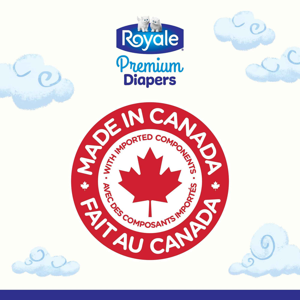 Royale Premium Diapers, Size Newborn (up to 10lb), 138 Count, Disposable Baby Diapers (Packaging may vary) 🍁 All In One Marketplace Canada