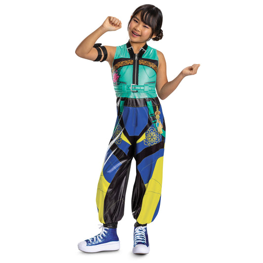 K-Pop Demon Hunters Zoey Costume, Official Halloween Jumpsuit and Arm Accessory Outfit, Kids Size (10-12)