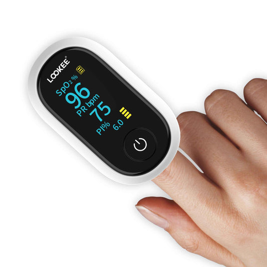 LOOKEE A320 Premium Pulse Oximeter Finger Heart Rate Oxygen Monitor | Proudly Canadian | SpO2 Blood Oxygen Level | Medical Accuracy, Alarm & PI | OLED Display | Batteries & Lanyard 🍁 All In One Marketplace Canada