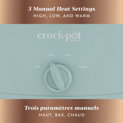 Crock-Pot Design Series 4.5-Quart Manual Slow Cooker, Ocean Fog Green 🍁 All In One Marketplace Canada
