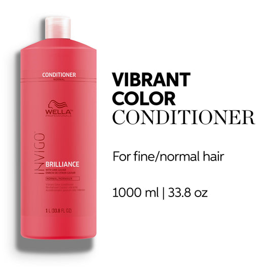 Wella Professionals Invigo Brilliance Conditioner | For Fine/Normal Colored Hair | Intense Color Protection & Maintains Vibrancy | 33.8 Fl Oz | 1 L 🍁 All In One Marketplace Canada