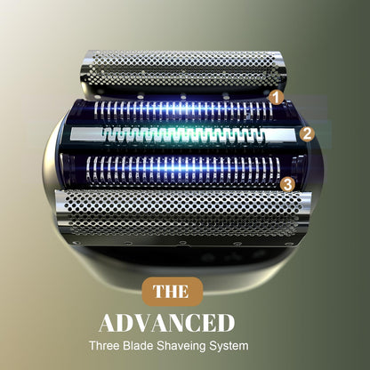 Tulzim Electric Foil shaver For Men: Portable electric razor for Beard/Face - 𝟑 𝐅𝐥𝐨𝐚𝐭𝐢𝐧𝐠 𝐁𝐥𝐚𝐝𝐞 LED Display USB-C Fast Rechargeable - 𝐈𝐏𝐗𝟕 𝐖𝐚𝐭𝐞𝐫𝐩𝐫𝐨𝐨𝐟 for Travel & Home - Light grey 🍁 All In One Marketplace Canada
