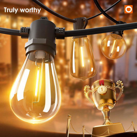 addlon 50FT LED Outdoor String Lights Waterproof Patio Lights with 16+1 Edison Shatterproof Bulbs, Commercial Grade Weatherproof Strand, ETL Listed Decorative for Garden or Patio 🍁 All In One Marketplace Canada