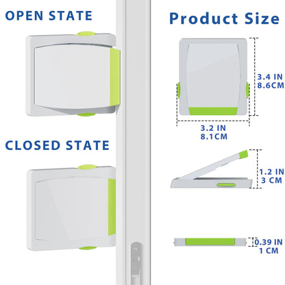 4 Pack Sliding Glass Door Locks for Child Safety, Baby Proof Closets, Sliding Window Locks, with Strong 3M Adhesive Tape, No Screws or Drills, Easy Clean (Green) 🍁 All In One Marketplace Canada