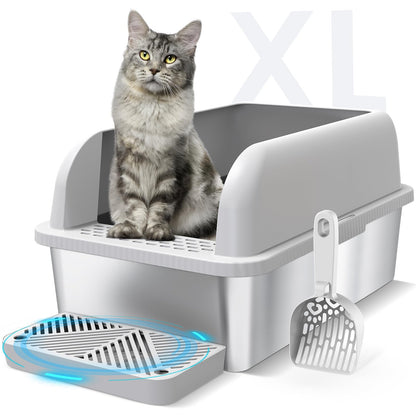 Suzzipaws XL Enclosed Stainless Steel Cat Litter Box for Big Cats 🍁 All In One Marketplace Canada