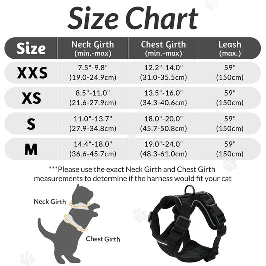 rabbitgoo Cat Harness and Leash for Walking, Escape Proof Soft Adjustable Vest Harnesses for Small Medium Cats, Easy Control Breathable Reflective Strips Jacket, XS, Black 🍁 All In One Marketplace Canada