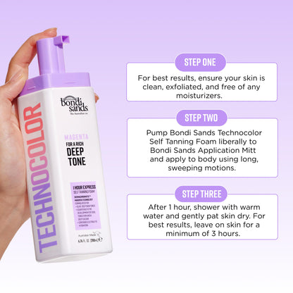 BONDI SANDS TECHNOCOLOR 1 HOUR EXPRESS SELF TANNING FOAM MAGENTA 200mL (CANADA) 🍁 All In One Marketplace Canada