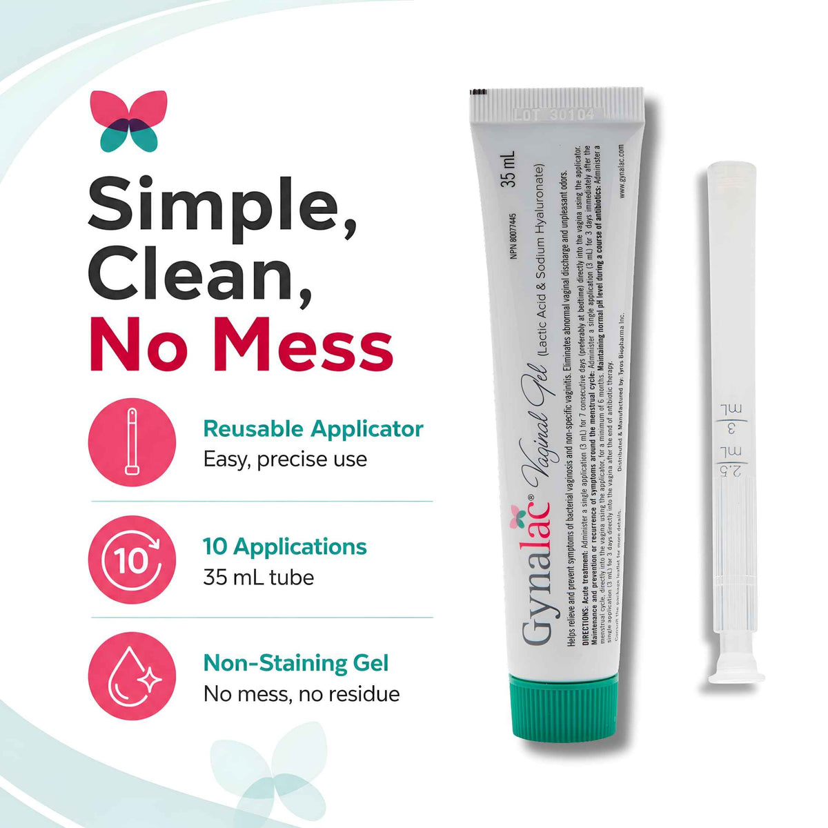 Gynalac BV Treatment for Women - Fast & Effective Bacterial Vaginosis Treatment for Women - Clinically Proven Odor Relief, Restores pH, Long Lasting Moisturizing, Antibiotic Free, Easy to Use 🍁 All In One Marketplace Canada