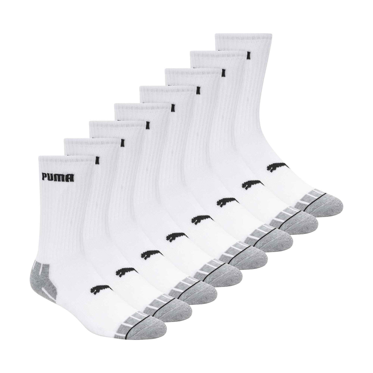 PUMA Men's 8 Pack Athletic Cushioned Crew Socks, White/Black, 10-13 🍁 All In One Marketplace Canada