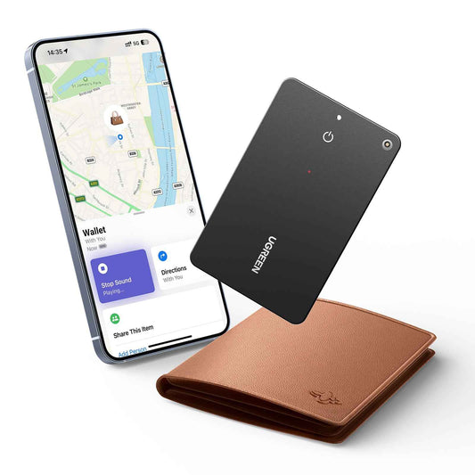 UGREEN FineTrack Slim Smart Finder Compatible with Apple Find My (iOS Only), 1.7mm Ultra-Slim Wallet Finder, IP68 Waterproof Rechargeable Bluetooth Tracker Card for Wallet, Key, Luggage Tags 🍁 All In One Marketplace Canada
