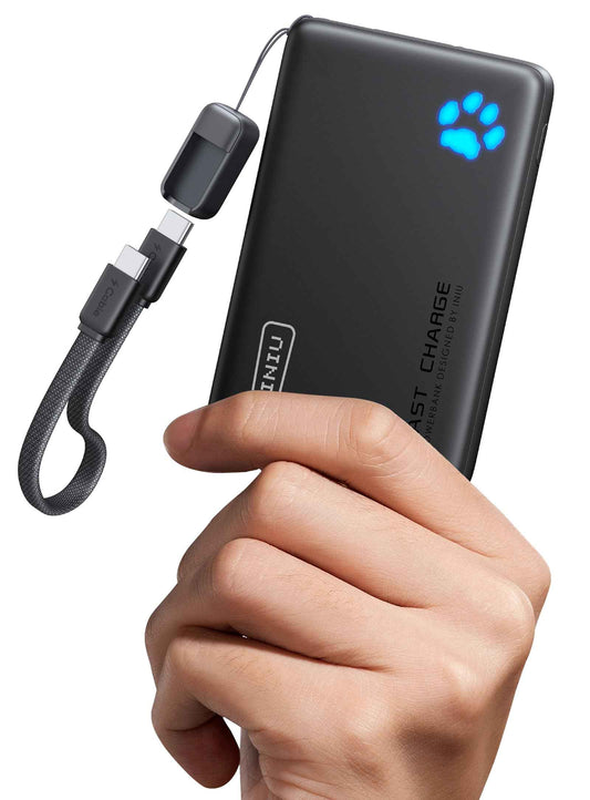 INIU Power Bank, 40% Smaller 10000mAh Portable Charger, 45W Ultra Fast Charging Powerbank with Detachable USB C Cable, Flight-Safe Travel External Battery Pack for iPhone 17 16 Samsung Google iPad etc 🍁 All In One Marketplace Canada