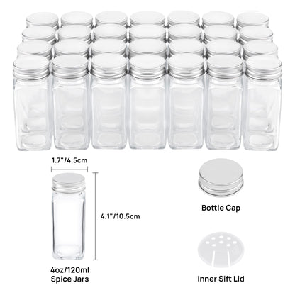 Vtopmart Spice Rack Organizer for Cabinet, 4 Tier Spice Organizer with 28 Empty Spice Jars and 432 Blank Labels, Seasoning Organization for Countertop, Cabinet, Kitchen, Pantry, Cupboard 🍁 All In One Marketplace Canada