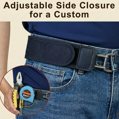 4PCS Buckleless Belt for Men Women, Tactical Metal Hook Elastic Belt, Adjustable No Buckle Side Belt for Pants, Comfortable Stretch Waist Belt for Work Travel Everyday Wear 🍁 All In One Marketplace Canada