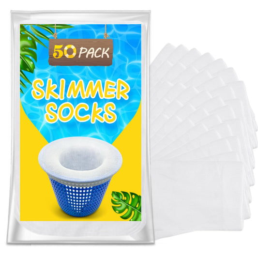 ROMIVO 50 Pack Pool Filter Socks for Skimmer, Skimmer Inground Or Above Ground Filter, Ultra Fine Mesh Screen Liner Basket Sock Scum Saver, Debris Leaves Catcher,White 🍁 All In One Marketplace Canada