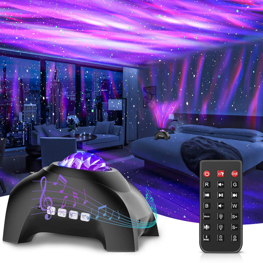 Northern Lights Aurora Projector,CIMELR Star Projector Music Bluetooth Speaker and White Noise,Galaxy Light with Remote Control, Night Light for Bedroom, Room Decor, Ceiling, Gift for Kids Adults 🍁 All In One Marketplace Canada