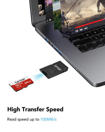 Lexar E-Series 64GB Micro SD Card 2 Pack, microSDXC UHS-I Flash Memory Card with Adapter, 100MB/s, C10, U3, A1, V30, Full HD, 4K UHD, High Speed TF Card 🍁 All In One Marketplace Canada