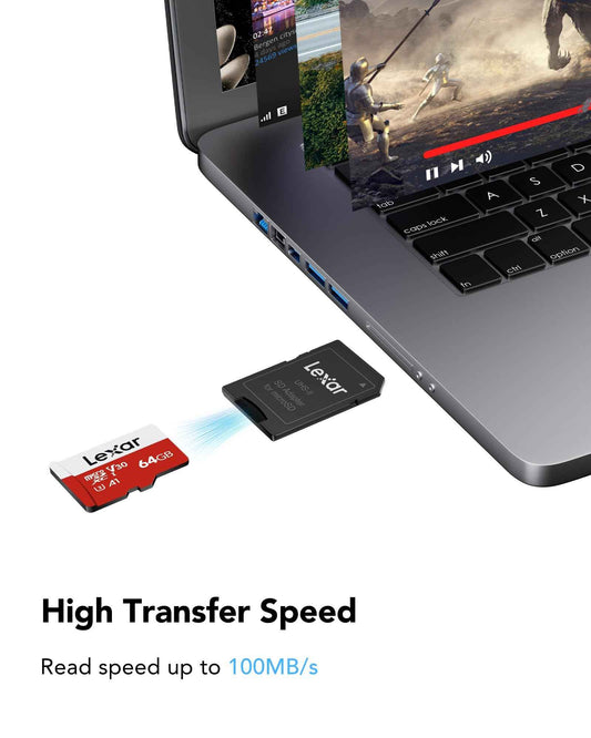 Lexar E-Series 64GB Micro SD Card 2 Pack, microSDXC UHS-I Flash Memory Card with Adapter, 100MB/s, C10, U3, A1, V30, Full HD, 4K UHD, High Speed TF Card 🍁 All In One Marketplace Canada
