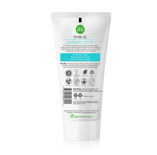 Fresh Monster Natural Hair Gel for Kids & Babies, Alcohol-Free, Toxin-Free, Flexible Medium Hold, 6.0oz 🍁 All In One Marketplace Canada