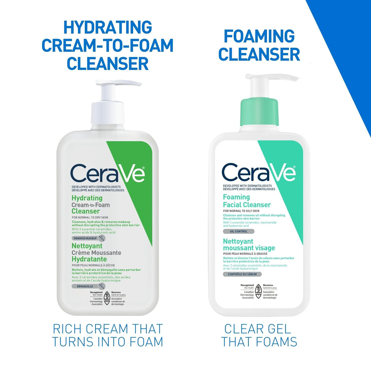 CeraVe Foaming Face Wash, Gel Face Cleanser for Normal to Oily Skin, Removes Excess Oil & Dirt, with Hyaluronic Acid, Niacinamide & Ceramides, Fragrance-Free, Recommended by Dermatologists, 562mL 🍁 All In One Marketplace Canada