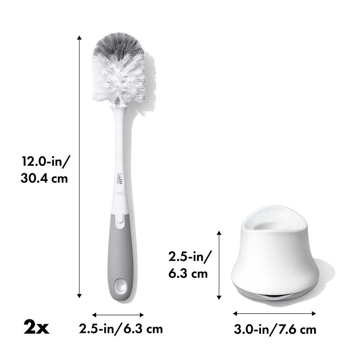 OXO Tot Bottle Brush with Nipple Cleaner and Stand – Gray, 2-Pack 🍁 All In One Marketplace Canada