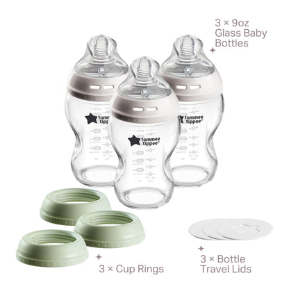 Tommee Tippee Natural Start Glass Baby Bottles, 0m+, 9oz/260ml 🍁 All In One Marketplace Canada