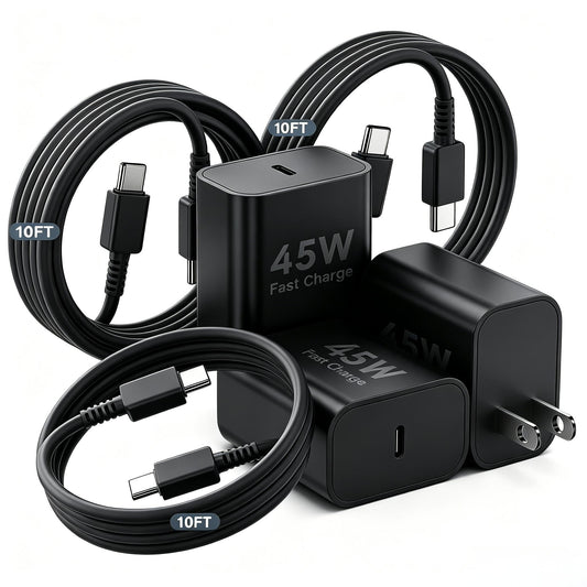 DGVERS 45W Super Fast Charger USB C Port, 3Pack 10FT for Samsung Charger Fast Charging Cord Cable& Samsung Type C Charger Block Galaxy S26 S25 S24 S23 S22 S21 Ultra/Plus, Tab S10 S9 S8 S7,Android 🍁 All In One Marketplace Canada