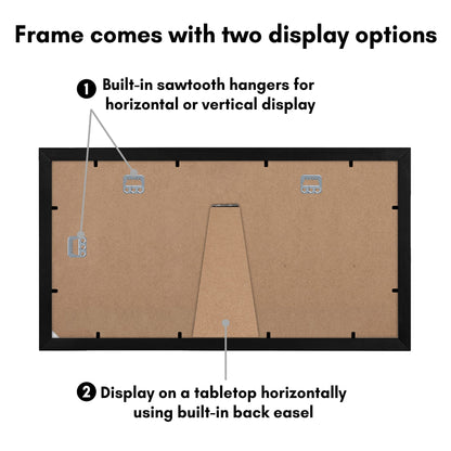 Americanflat 5x7 Picture Frame Collage with Shatter-Resistant Glass - Fits Three 5x7 Photos or Use as One 8x16 Frame - Signature Collection - Collage Frames for Tabletop and Wall Display - Black 🍁 All In One Marketplace Canada