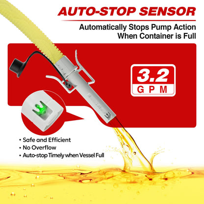 KEIMI Portable Fuel Transfer Pump with Auto-Stop, 3.2 Gallon per Min, 51" Extra Long Hose, Battery & USB Powered, 4 Can Adapters, Leak-proof Gas Pump for Oil, Diesel and Gasoline 🍁 All In One Marketplace Canada